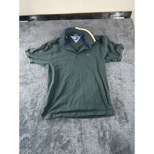 Vintage Tommy Hilfiger Green Polo Shirt Men’s Large Classic Logo- Read